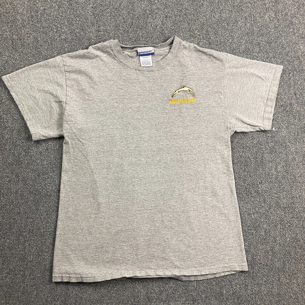 Vintage Los Angeles Chargers‎ Shirt Men's Medium Gray Reebok Cotton Blend M